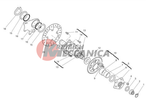 REAR WHEEL AXLE