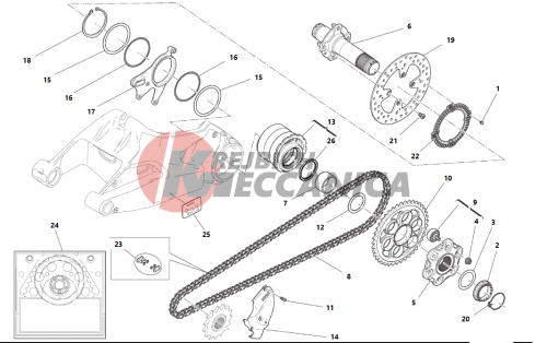 REAR WHEEL SPINDLE