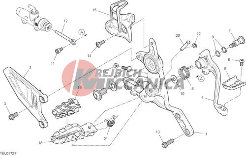 RIGHT FOOTREST & BRAKE PEDAL