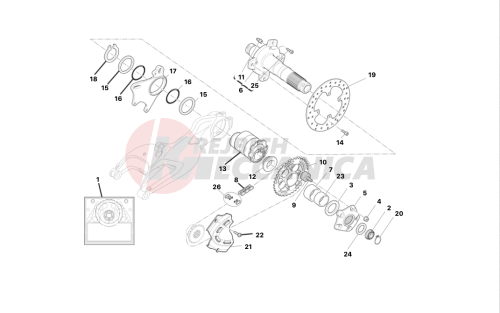 Rear wheel axle