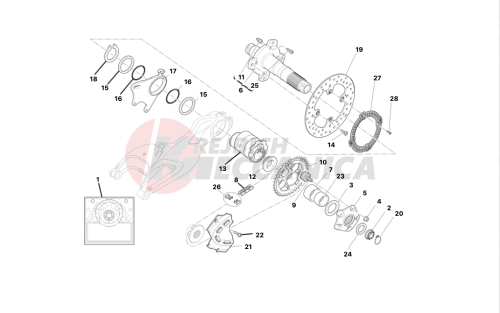 Rear wheel axle