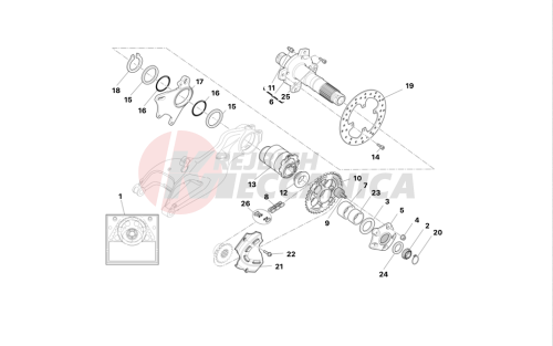 Rear wheel axle