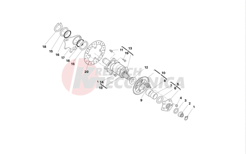 Rear wheel axle