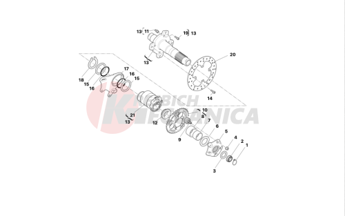 Rear wheel axle