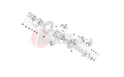 Rear wheel axle