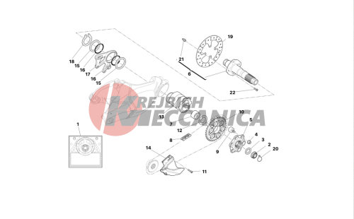 Rear wheel axle