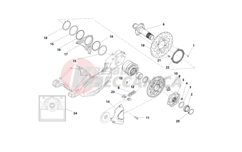 Rear wheel axle