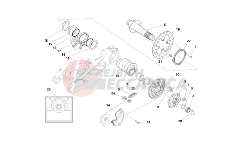 Rear wheel axle