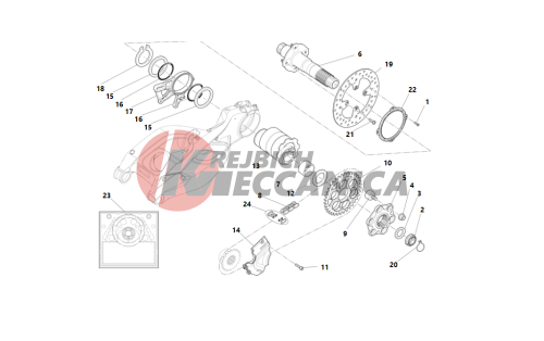 Rear wheel axle