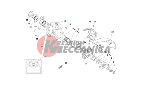 Rear wheel axle