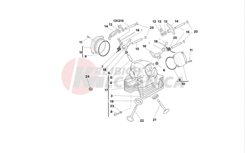 Vertical cylinder head