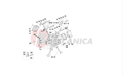 Vertical cylinder head