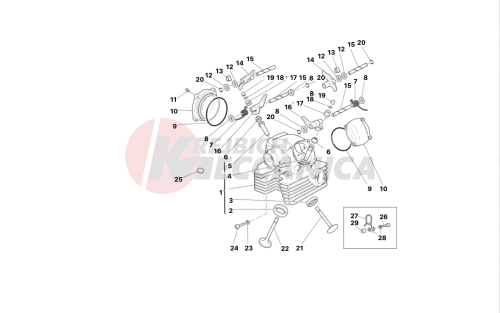 Vertical cylinder head