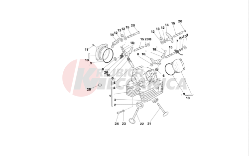 Vertical cylinder head