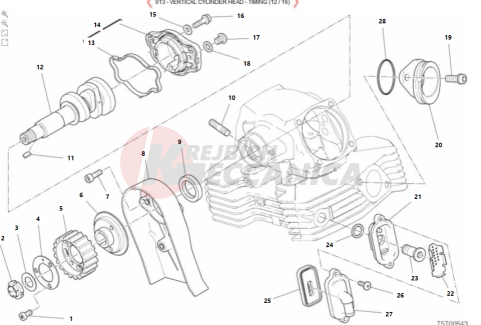 Vertical cylinder head