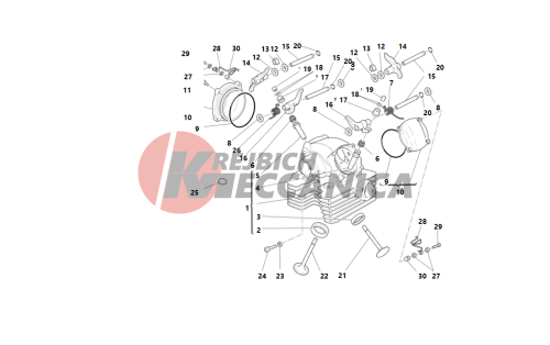 Vertical cylinder head