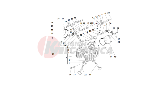 Vertical cylinder head