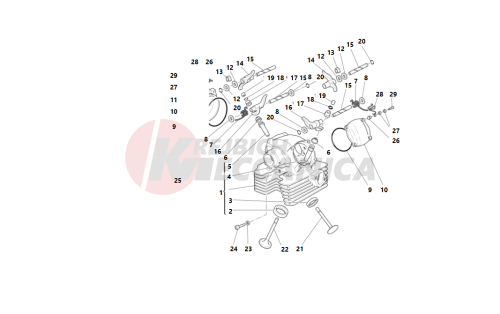 Vertical cylinder head