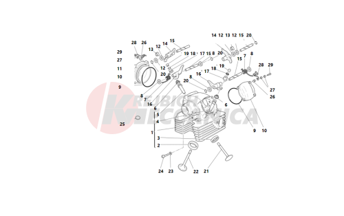 Vertical cylinder head