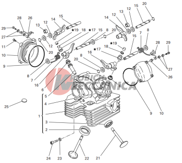 Vertical cylinder head