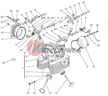 Vertical cylinder head