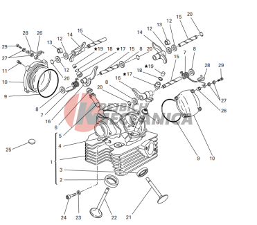 Vertical cylinder head
