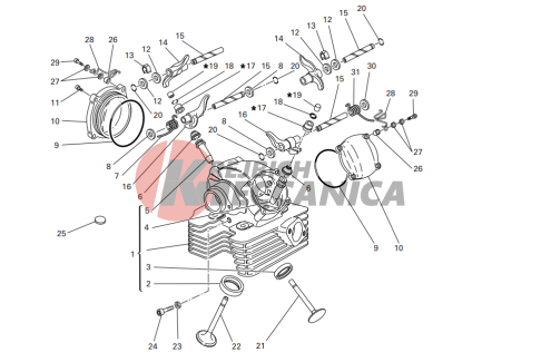 Vertical cylinder head