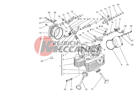 Vertical cylinder head