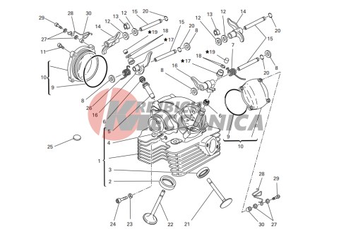 Vertical cylinder head