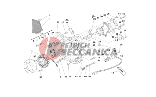 WATER PUMP - ALTERNATOR COVER