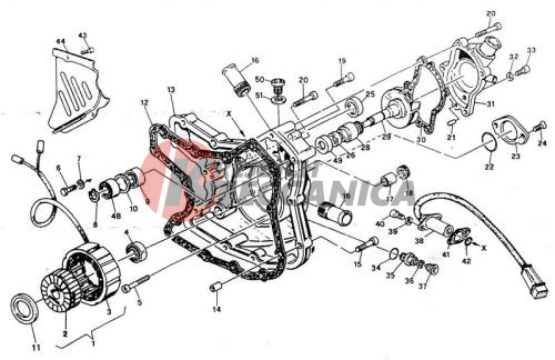 WATER PUMP - ALTERNATOR COVER