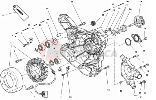 WATER PUMP-ALTR- SIDE CRNKCSE COVER