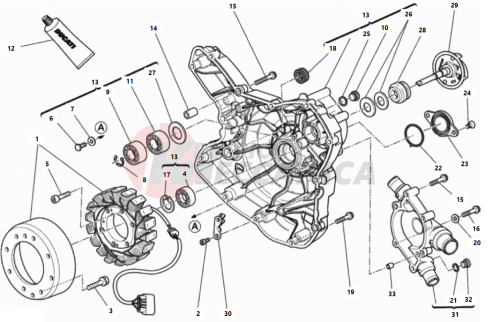 WATER PUMP-ALTR- SIDE CRNKCSE COVER