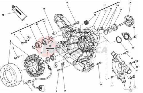 WATER PUMP-ALTR- SIDE CRNKCSE COVER