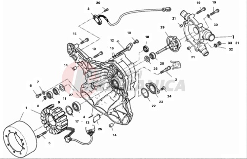 WATER PUMP-ALTR-SIDE CRNKCSE COVER