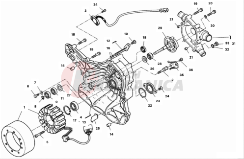 WATER PUMP-ALTR-SIDE CRNKCSE COVER