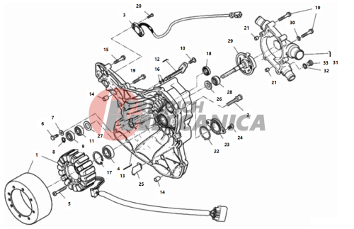 WATER PUMP-ALTR-SIDE CRNKCSE COVER