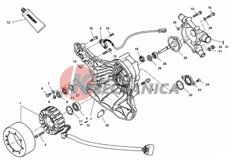 WATER PUMP-ALTR-SIDE CRNKCSE COVER