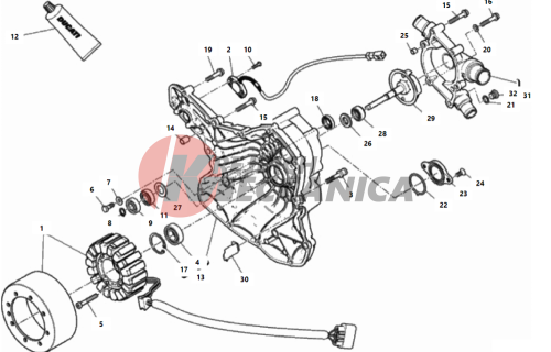 WATER PUMP-ALTR-SIDE CRNKCSE COVER