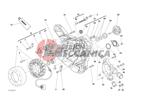 WATER PUMP-ALTR-SIDE CRNKCSE COVER