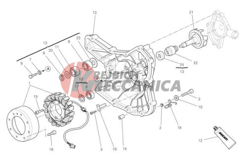 Water pump-altr-side crnkcse cover