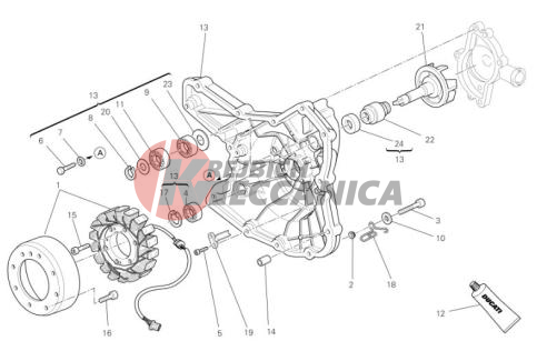 Water pump-altr-side crnkcse cover