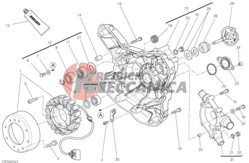 WATER PUMP-ALTR- SIDE CRNKCSE COVER