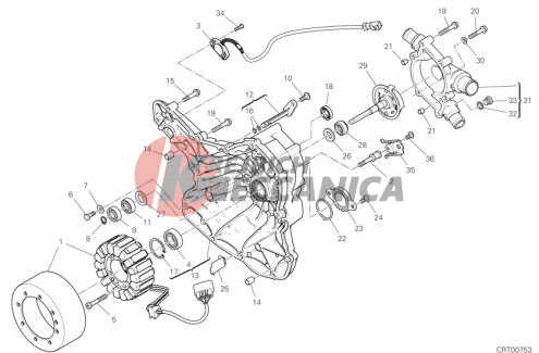 WATER PUMP-ALTR-SIDE CRNKCSE COVER