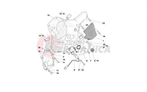 Water pump-altr-side crnkcse cover 2