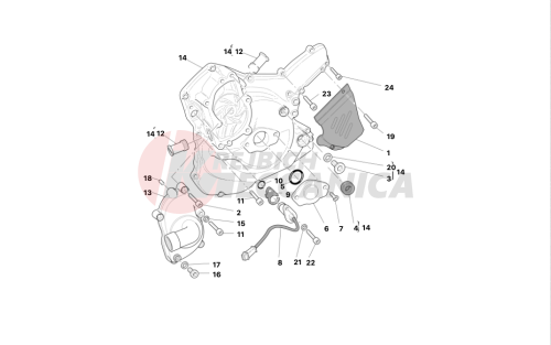 Water pump-altr-side crnkcse cover 2