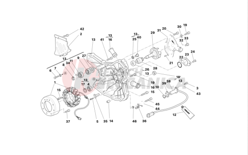 Water pump-altr-side crnkcse cover