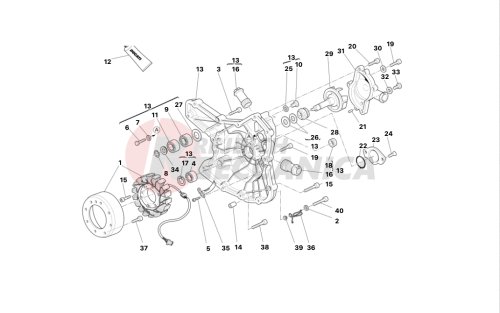 Water pump-altr-side crnkcse cover