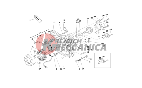 Water pump-altr-side crnkcse cover