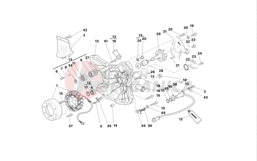 Water pump-altr-side crnkcse cover